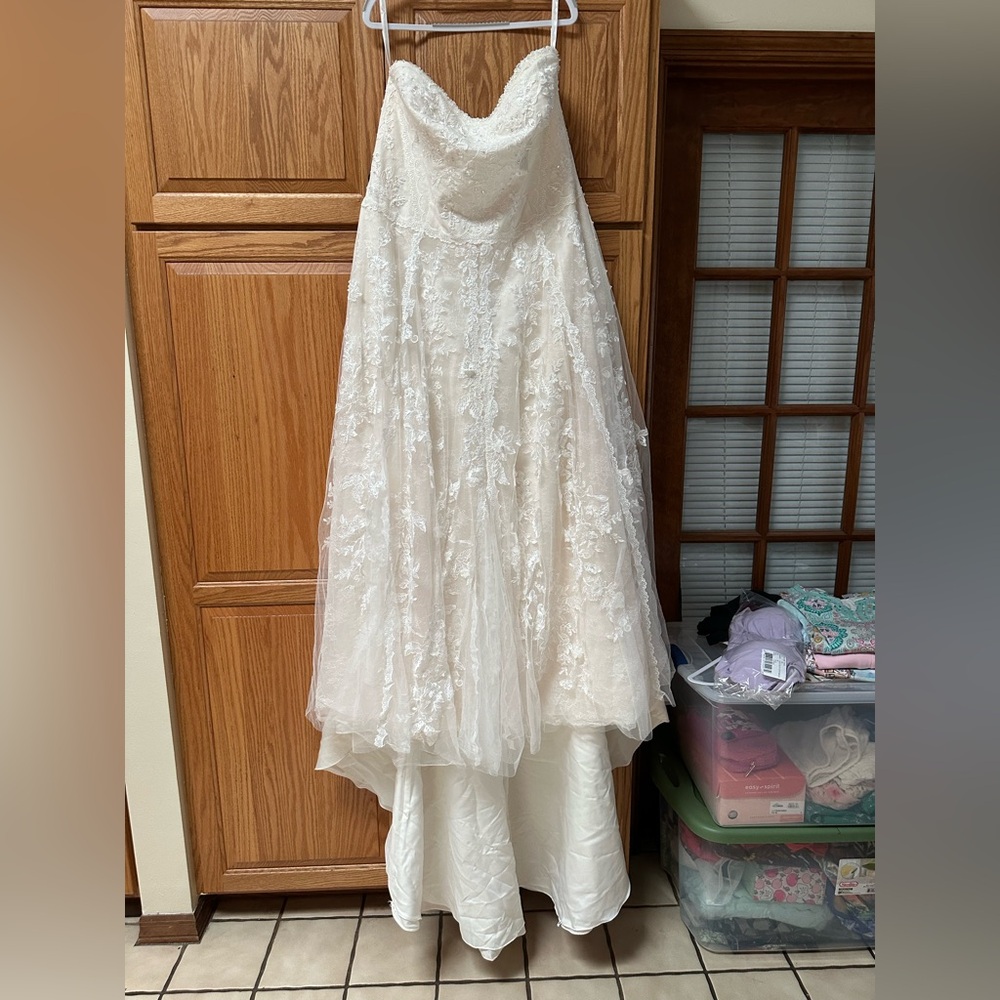 Melissa Sweet Satin Bridal Gown. EUC. Professionally preserved. Size 22w. Blush